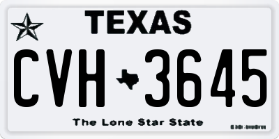 TX license plate CVH3645