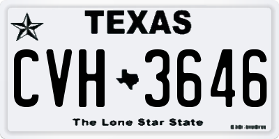 TX license plate CVH3646