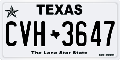 TX license plate CVH3647