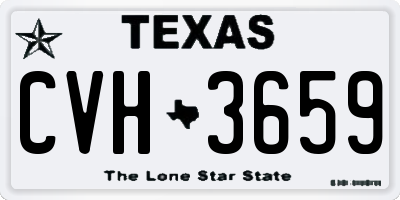 TX license plate CVH3659