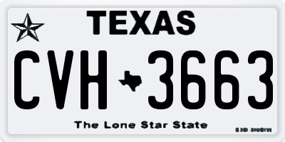 TX license plate CVH3663