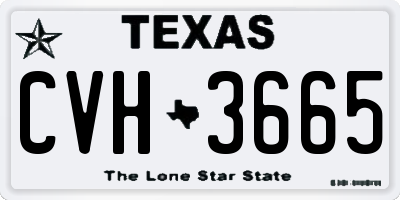 TX license plate CVH3665
