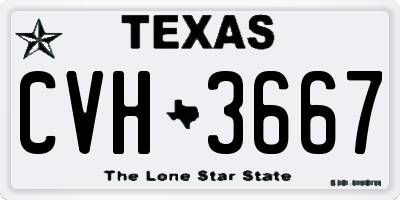 TX license plate CVH3667