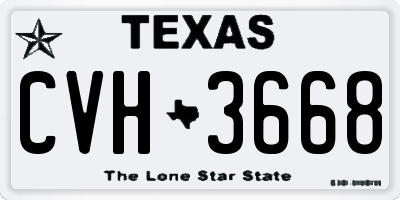 TX license plate CVH3668
