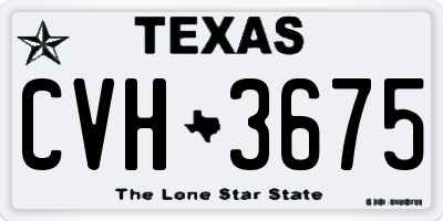 TX license plate CVH3675