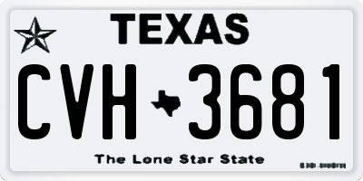 TX license plate CVH3681
