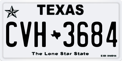TX license plate CVH3684
