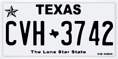 TX license plate CVH3742