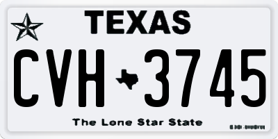 TX license plate CVH3745