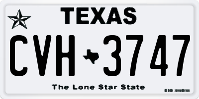 TX license plate CVH3747