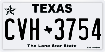 TX license plate CVH3754