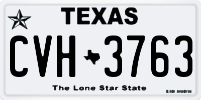 TX license plate CVH3763
