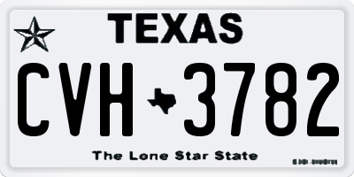 TX license plate CVH3782