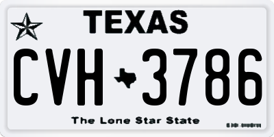 TX license plate CVH3786