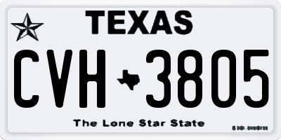 TX license plate CVH3805