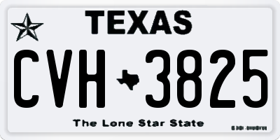 TX license plate CVH3825