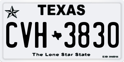TX license plate CVH3830