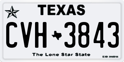 TX license plate CVH3843