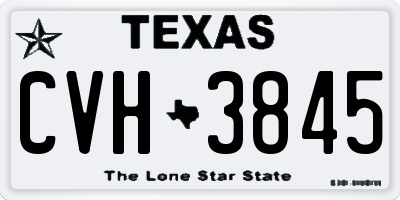 TX license plate CVH3845