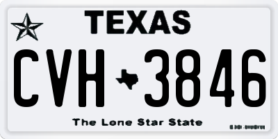 TX license plate CVH3846