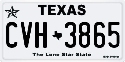 TX license plate CVH3865