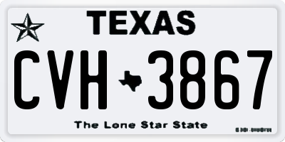 TX license plate CVH3867