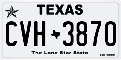 TX license plate CVH3870