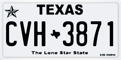 TX license plate CVH3871