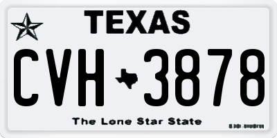 TX license plate CVH3878