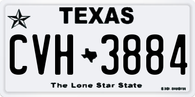 TX license plate CVH3884