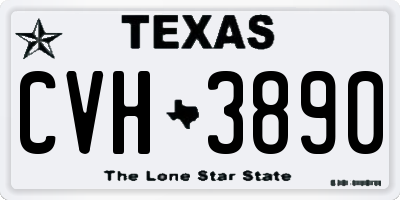 TX license plate CVH3890