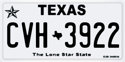 TX license plate CVH3922