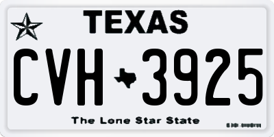 TX license plate CVH3925