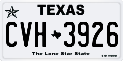 TX license plate CVH3926