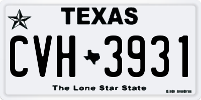 TX license plate CVH3931