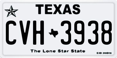 TX license plate CVH3938