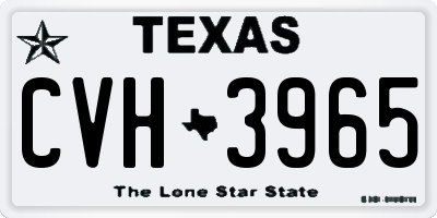 TX license plate CVH3965