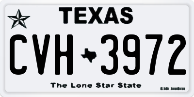 TX license plate CVH3972