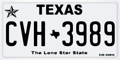 TX license plate CVH3989