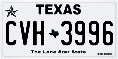 TX license plate CVH3996
