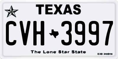 TX license plate CVH3997