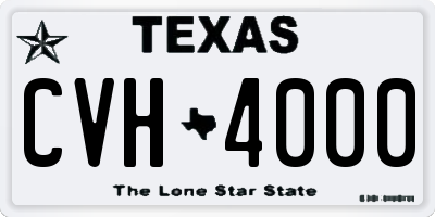 TX license plate CVH4000