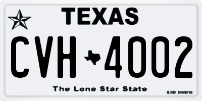 TX license plate CVH4002