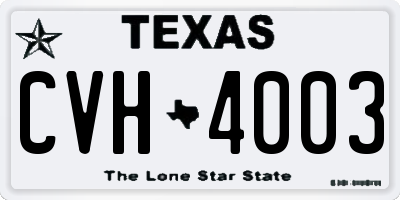 TX license plate CVH4003