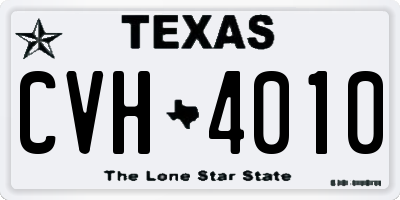 TX license plate CVH4010