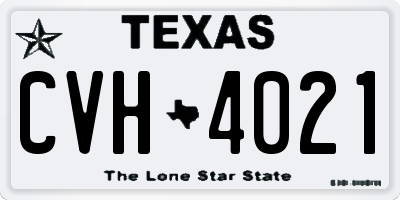 TX license plate CVH4021