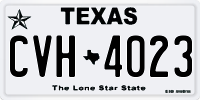 TX license plate CVH4023