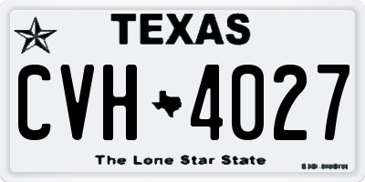 TX license plate CVH4027
