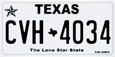 TX license plate CVH4034