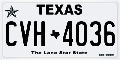 TX license plate CVH4036